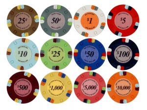 Casino chip colors and values